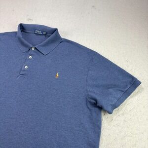 Polo Ralph Lauren Shirt Mens 3XB Big‎ Blue Short Sleeve Flesh Pony Casual Preppy